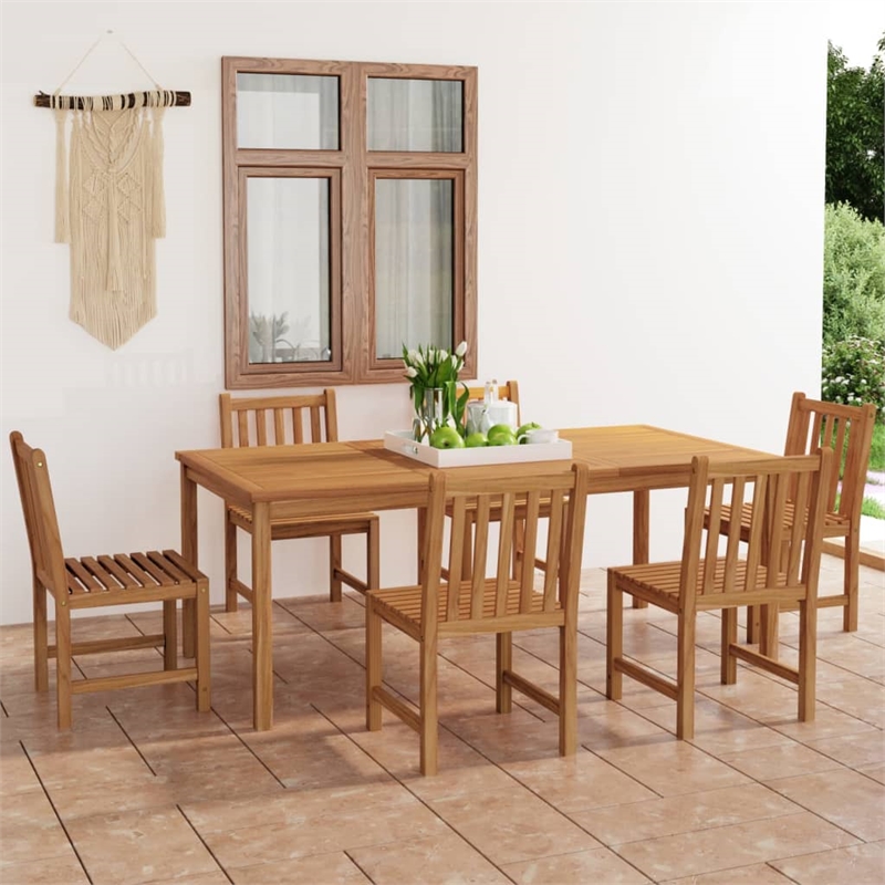 vidaXL Large Garden Dining Set in Natural Teak