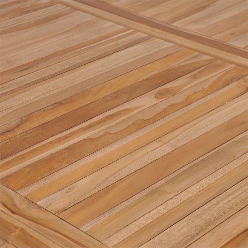 vidaXL Fine Sanded Teak Hardwood Large Garden Dining Set in Warm Teak