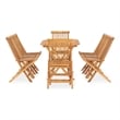 vidaXL Smooth Sanded Teak Hardwood Outdoor Dining Set in Natural Teak