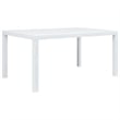 vidaXL 7 Piece Durable Outdoor Dining Set in White Plastic