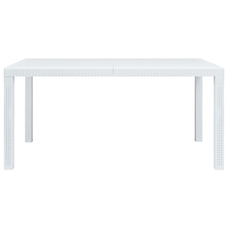 vidaXL 7 Piece Durable Outdoor Dining Set in White Plastic