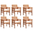 vidaXL Solid Acacia Wood Outdoor Dining Set in Brown Frame/Cream Cushions