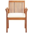 vidaXL Wood Acacia Large Outdoor Dining Set in Brown Frame/Cream Cushions