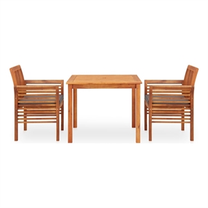 vidaXL Outdoor Dining Set in Brown Frame With in Dark Gray Cushions