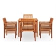 vidaXL Outdoor Dining Set in Brown Frame With in Dark Gray Cushions