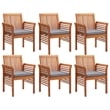 vidaXL Solid Acacia Wood 7-Piece Set Outdoor Dining Set in Brown Frame