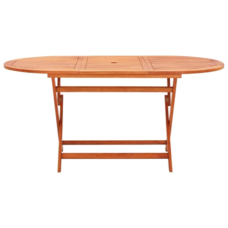 vidaXL 9 Piece Patio Dining Set Solid Eucalyptus Wood and Textilene