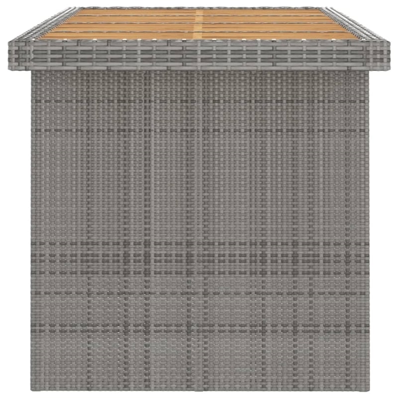 vidaXL Outdoor Dining Set in Gray Poly Rattan 7 Piece Set