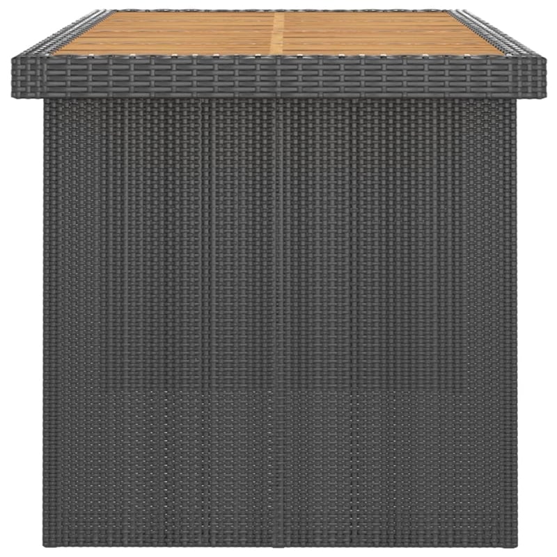 vidaXL Outdoor Dining Set in Black/Natural Wood