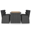 vidaXL Outdoor Dining Set in Black/Natural Wood