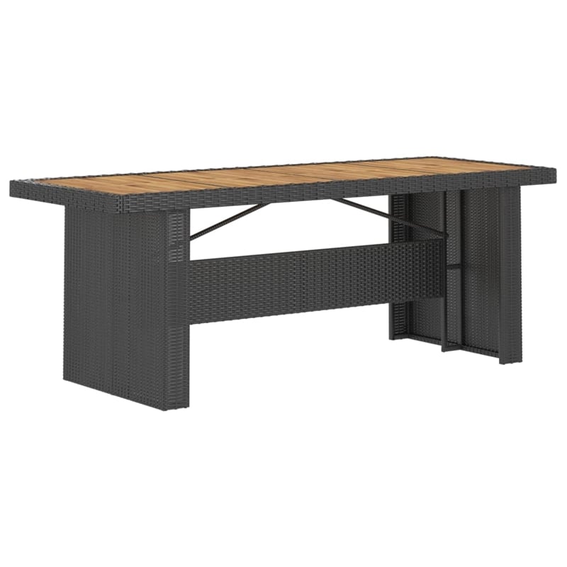 vidaXL Outdoor Dining Set in Black/Natural Wood