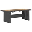 vidaXL Outdoor Dining Set in Black/Natural Wood