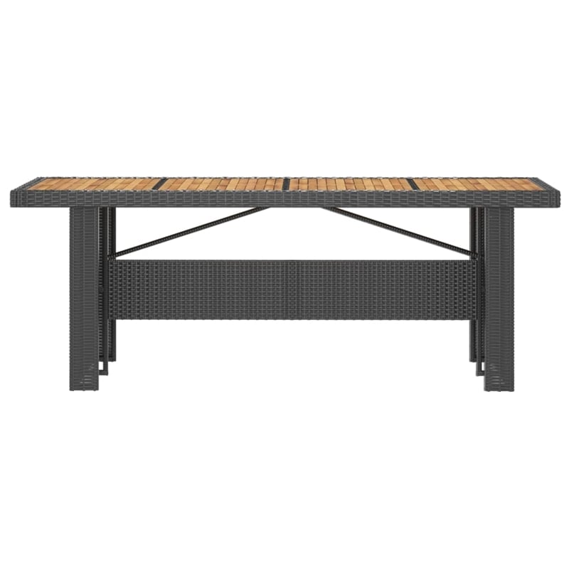 vidaXL Outdoor Dining Set in Black/Natural Wood
