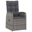 vidaXL Outdoor Dining Set in Gray PE Rattan Large Adjustable Armrests