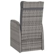 vidaXL Outdoor Dining Set in Gray PE Rattan Large Adjustable Armrests