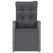 vidaXL Outdoor Dining Set in Gray PE Rattan Large Adjustable Armrests