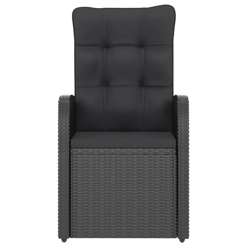 vidaXL Outdoor Dining Set Poly Rattan in Black/Acacia Natural