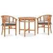 vidaXL Garden Dining Set Teak Wood and Dark Gray Solid Teak Wood Medium