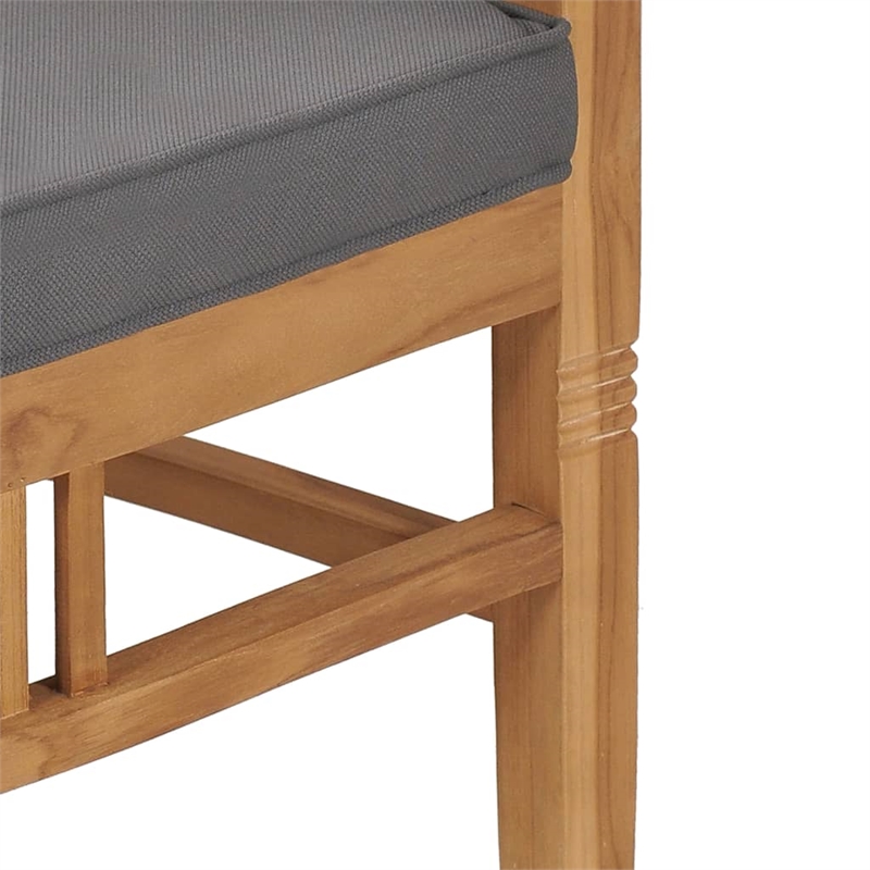 vidaXL Garden Dining Set Teak Wood and Dark Gray Solid Teak Wood Medium