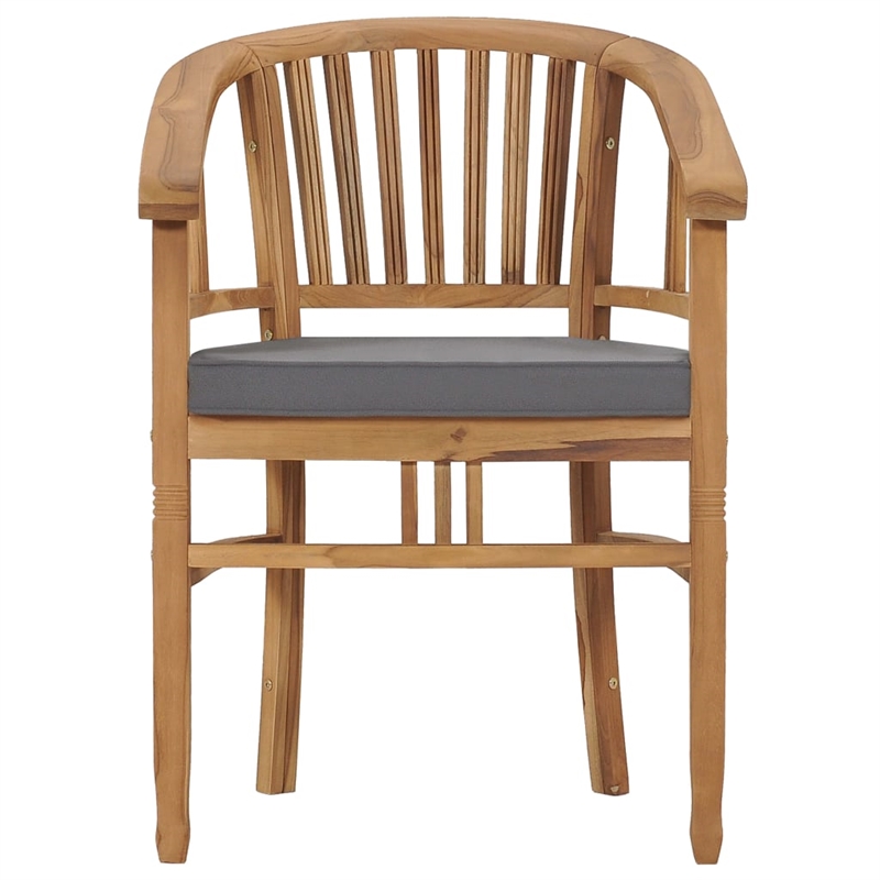 vidaXL Garden Dining Set Teak Wood and Dark Gray Solid Teak Wood Medium