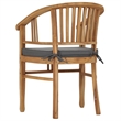 vidaXL Garden Dining Set Teak Wood and Dark Gray Solid Teak Wood Medium