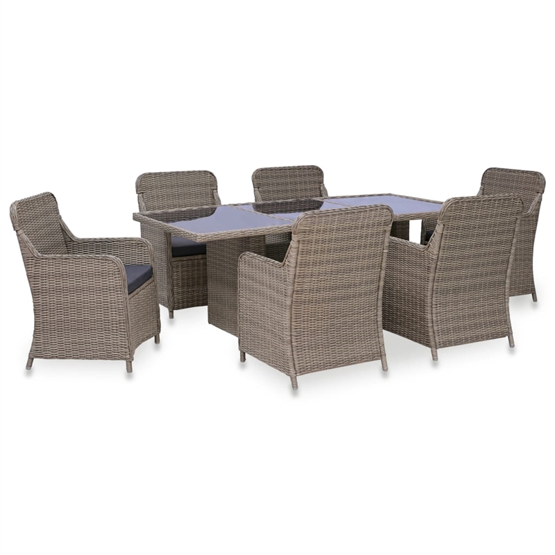 vidaXL Outdoor Dining Set in Brown and Gray