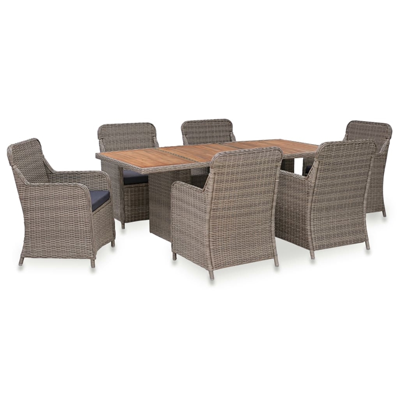 vidaXL Outdoor Dining Set in Brown and Dark Gray