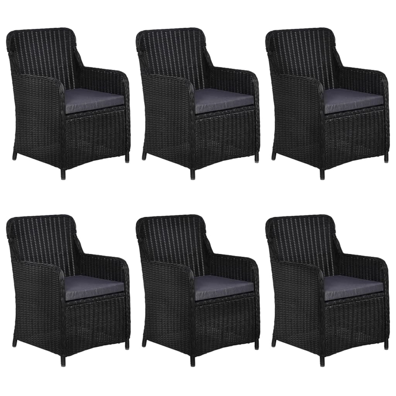 vidaXL Outdoor Dining Set in Black Poly Rattan Large Durable