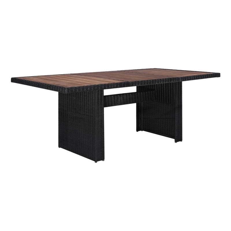 vidaXL Outdoor Dining Set in Black Poly Rattan Large Durable
