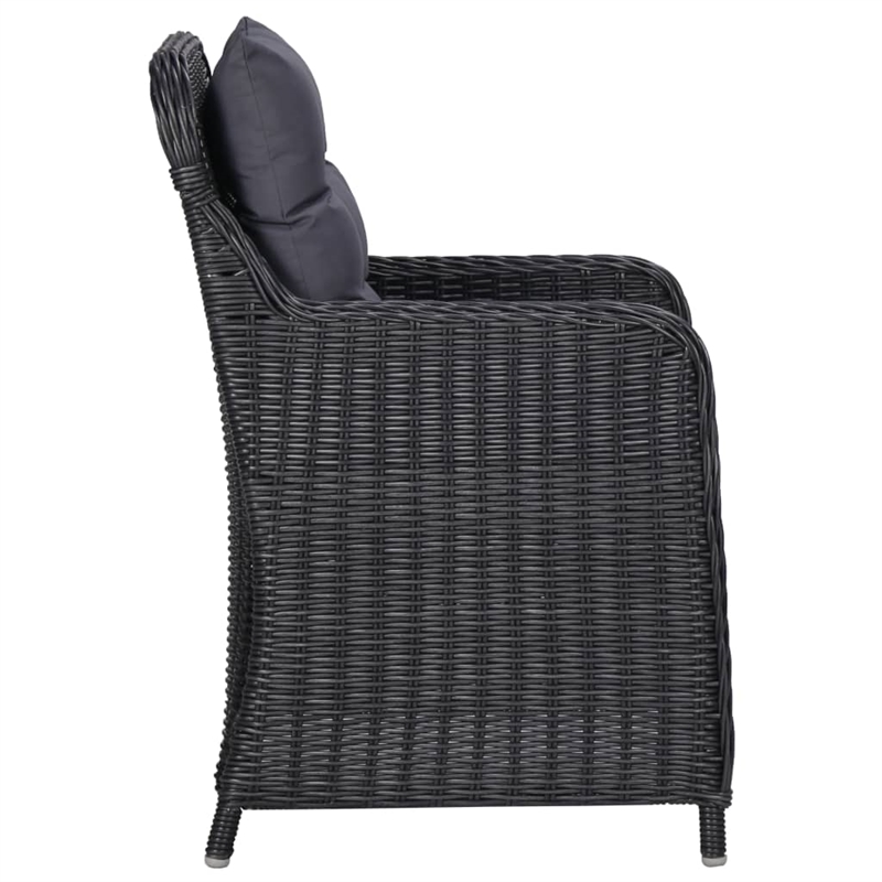 vidaXL Outdoor Dining Set in Black and Dark Gray