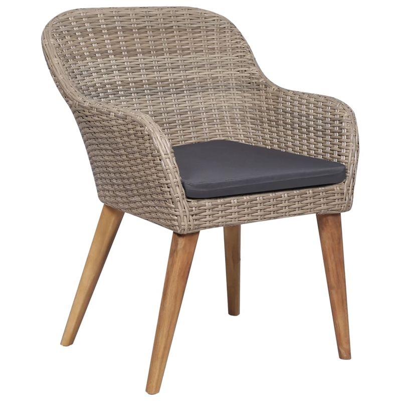 vidaXL Outdoor Dining Set in Brown and Dark Gray