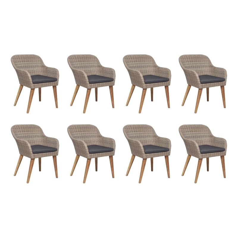 vidaXL Outdoor Dining Set in Brown and Dark Gray