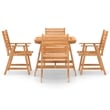 vidaXL Outdoor Dining Set Natural Wood Solid Acacia Wood 5-Piece Durable