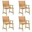 vidaXL Outdoor Dining Set Natural Wood Solid Acacia Wood 5-Piece Durable