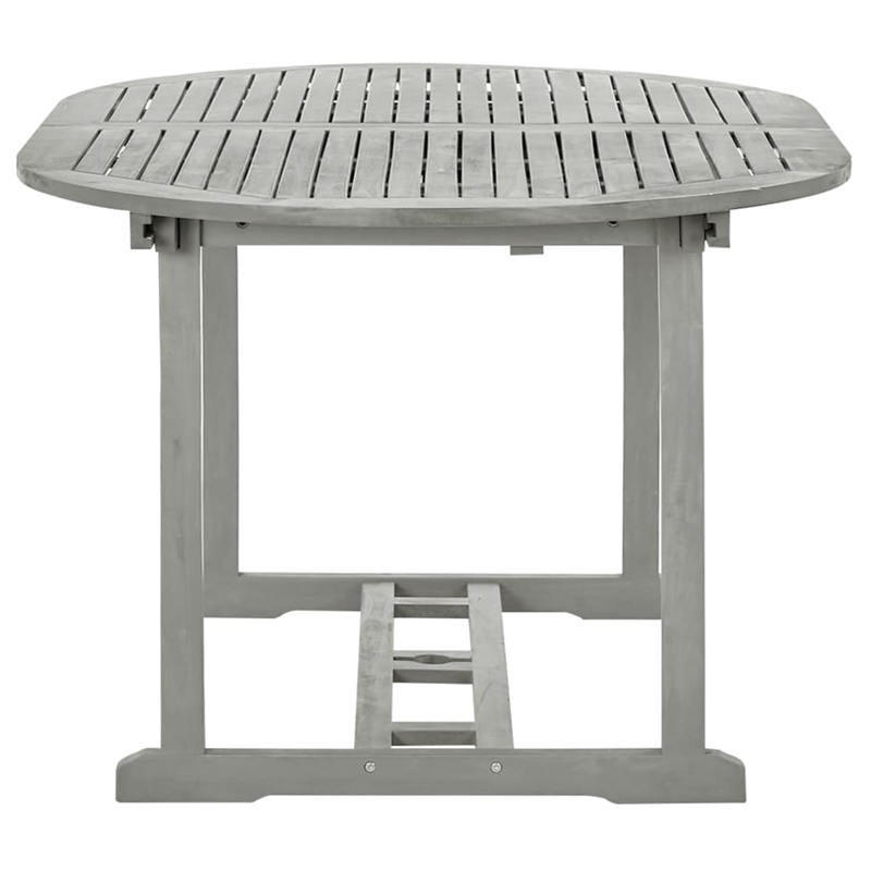 vidaXL Garden Dining Set in Gray Wash Solid Acacia Wood Large Foldable