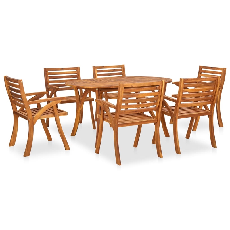 vidaXL Dining Set in Brown Solid Acacia Wood Medium Durable in Brown