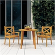 vidaXL Solid Acacia Wood Medium Durable Garden Dining Set in Natural/Brown