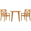 vidaXL Solid Acacia Wood Medium Durable Garden Dining Set in Natural/Brown