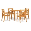 vidaXL Solid Acacia Wood Medium Durable Garden Dining Set in Natural/Brown