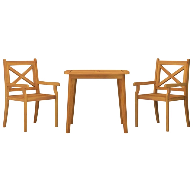 vidaXL Solid Acacia Wood With An Oil Finish Garden Dining Set in Natural/Brown