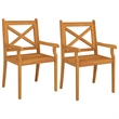 vidaXL Solid Acacia Wood With An Oil Finish Garden Dining Set in Natural/Brown