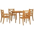 vidaXL Solid Acacia Wood Medium Durable Garden Dining Set in Natural/Brown