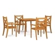 vidaXL Solid Acacia Wood Medium Durable Garden Dining Set in Natural/Brown