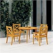 vidaXL Solid Acacia Wood With An Oiled Finish Garden Dining Set in Natural/Brown