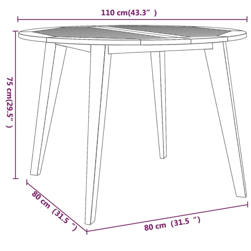 vidaXL Solid Acacia Wood With An Oiled Finish Garden Dining Set in Natural/Brown