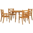 vidaXL Solid Acacia Wood With An Oiled Finish Garden Dining Set in Natural/Brown