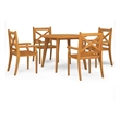 vidaXL Solid Acacia Wood With An Oiled Finish Garden Dining Set in Natural/Brown