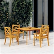 vidaXL Solid Acacia Wood Medium Garden Dining Set in Natural/Brown