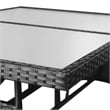 vidaXL PE Rattan/Steel/Glass/Polyester Medium Garden Dining Set in Black