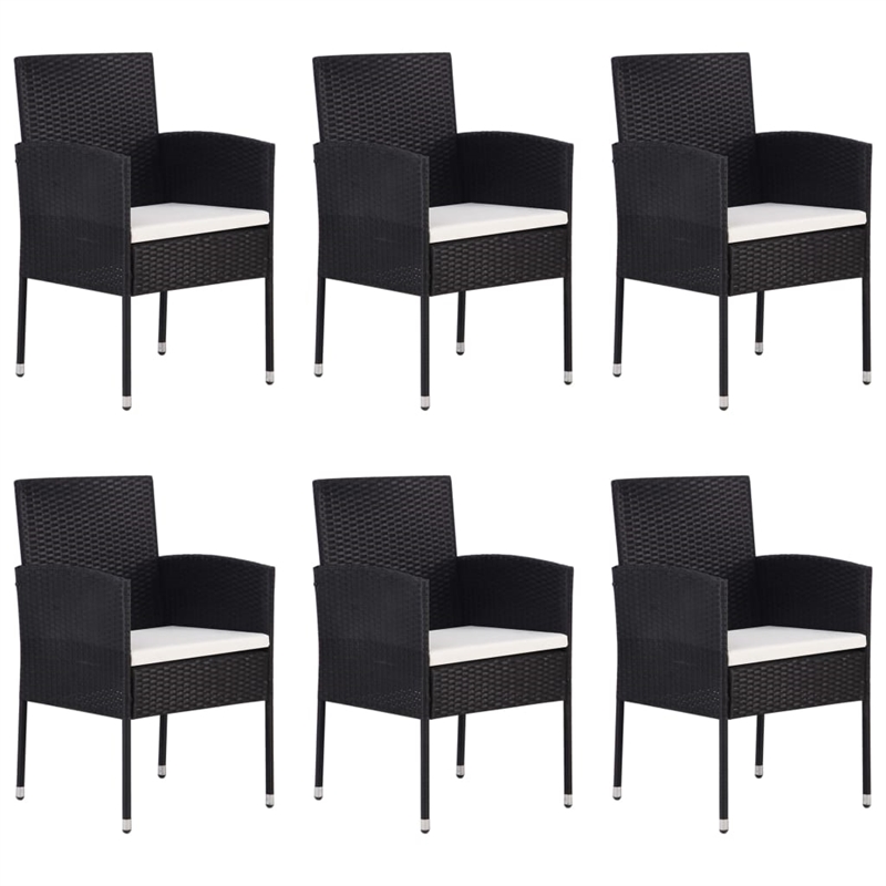 vidaXL PE Rattan Large Durable Garden Dining Set in Black